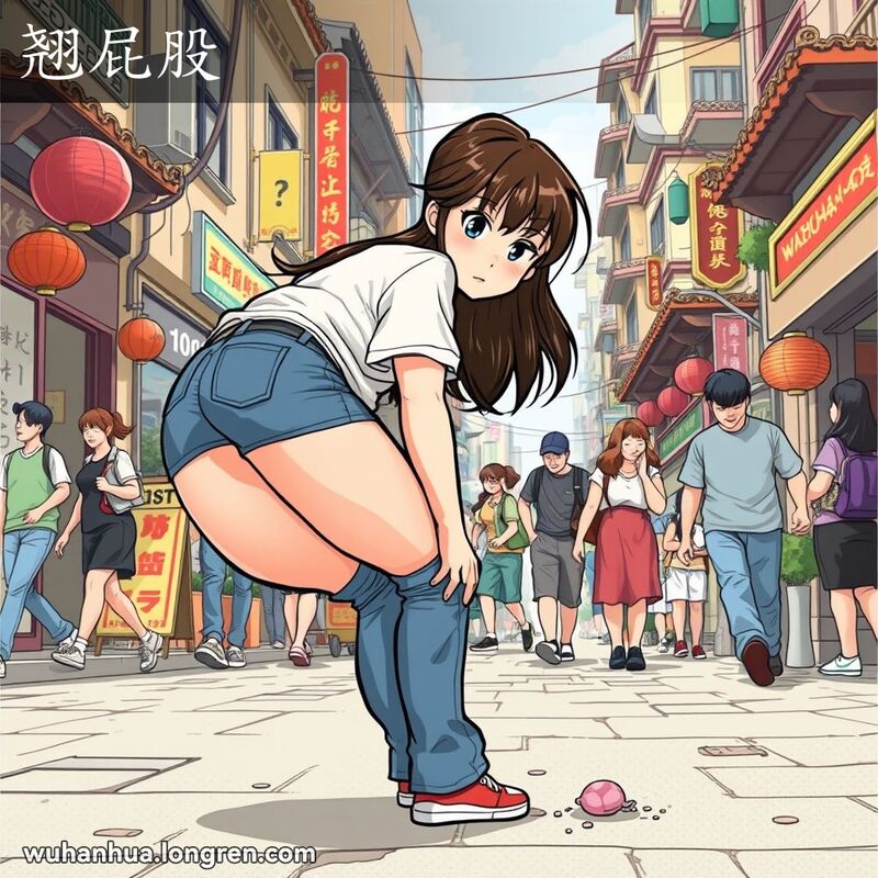 撅屁股,屁股特别突出。