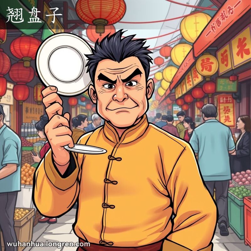 提出苛刻条件要挟。例句:他今天翘起盘子来了/你莫~好不好!