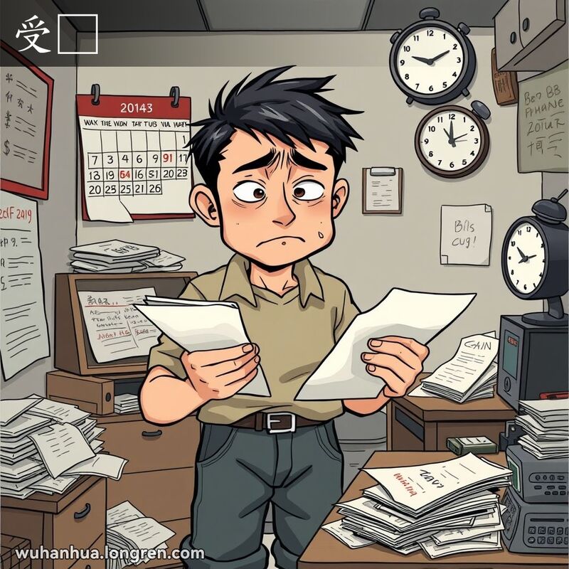 比喻被逼、为难:为这笔钱他蛮□/你为了我的事受了□/你莫叫我~!