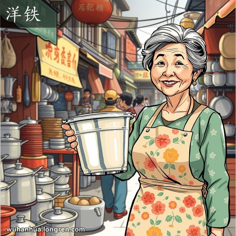 马口铁,镀锡的铁皮。例如:~桶/~壶。