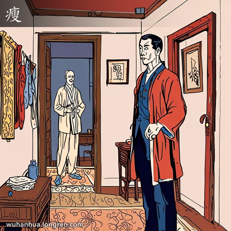 脂肪少,肉少, (地力)薄:田~, (衣服等)窄小:裤脚~了, 数量太少,不起眼,新起的说法