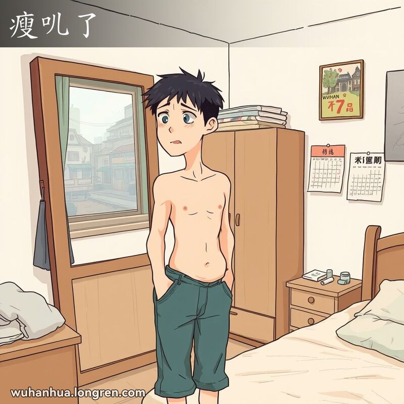 十分瘦:他长得~的。