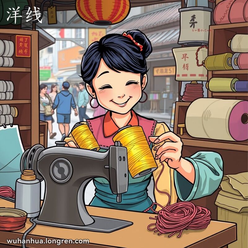 机器纺纱制的缝衣用的线。