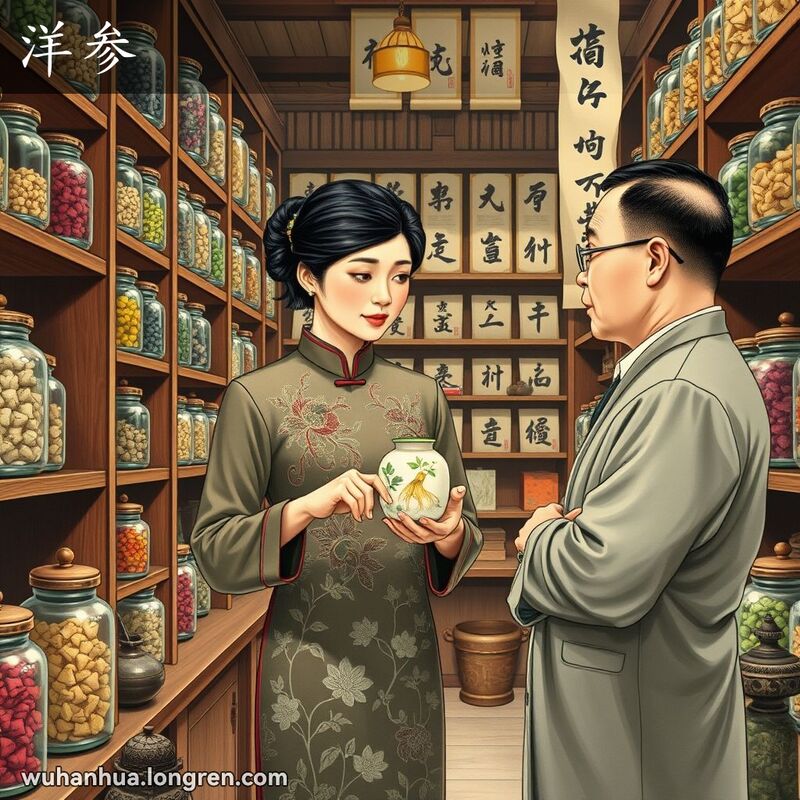 西洋参,多年生草本植物,原产北美等地,跟人参(国产)同属,根略呈圆柱形,中医入药。