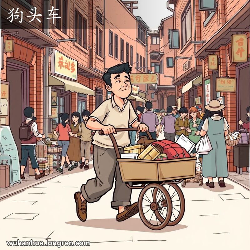 手车,用人力推动的小车,用来载运物品