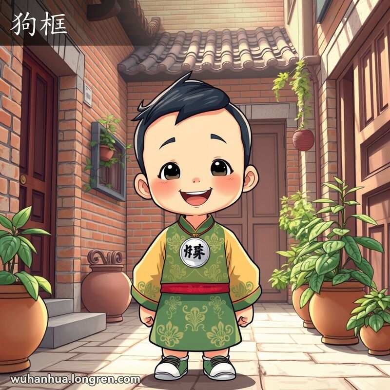 旧时称项圈,儿童套在脖子上的环形装饰,多用银制成,取“狗头狗脑”(长命百岁)的吉利