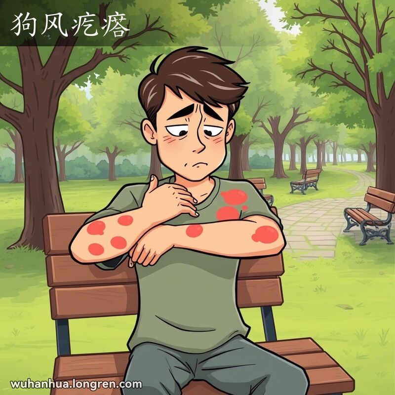 荨麻疹,皮肤病,局部皮肤突然成块的红肿、发痒:起了~。