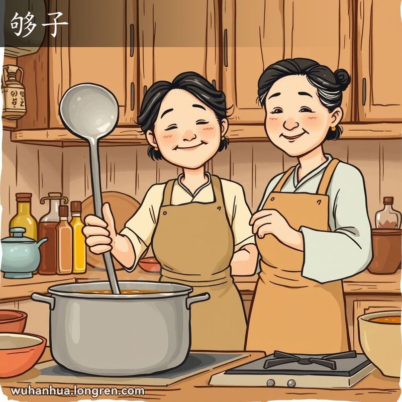 提,舀油、酒等的有长柄的器具:油~/酒~/一斤的~/半斤的~。